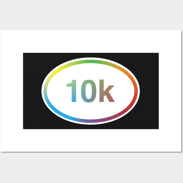 10k Running Race Distance Rainbow Wall Art by murialbezanson